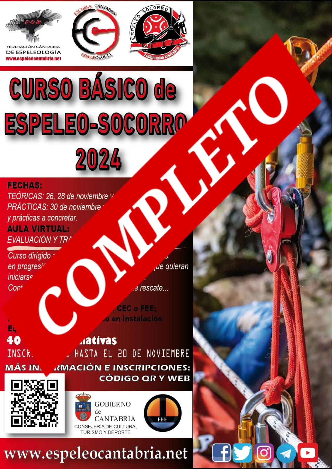 20241107 Cartel Curso Basico Espeleo Socorro COMPLETO