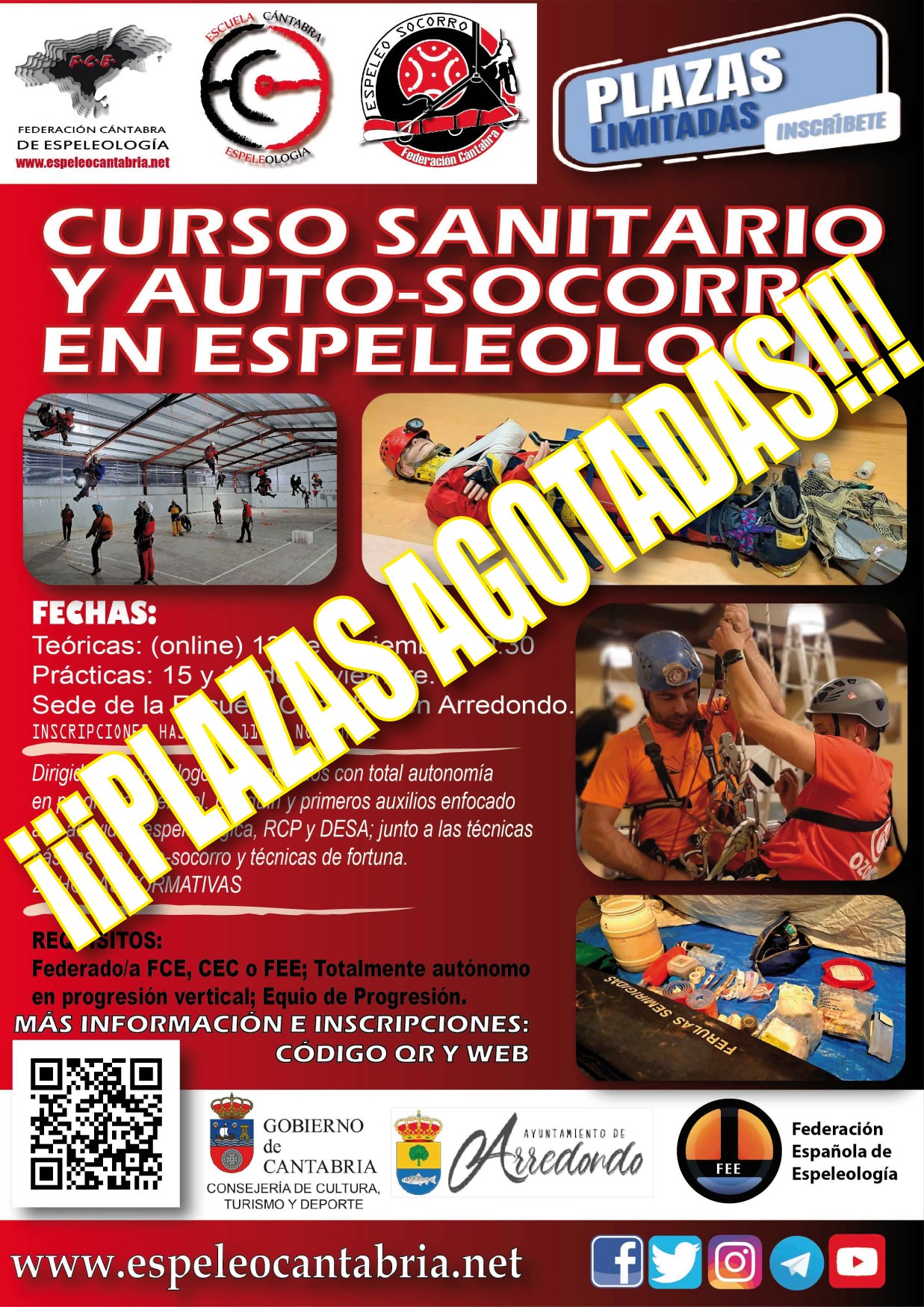 Cartel Curso Sanitario y Autosocorro 2025 PLAZAS AGOTADAS